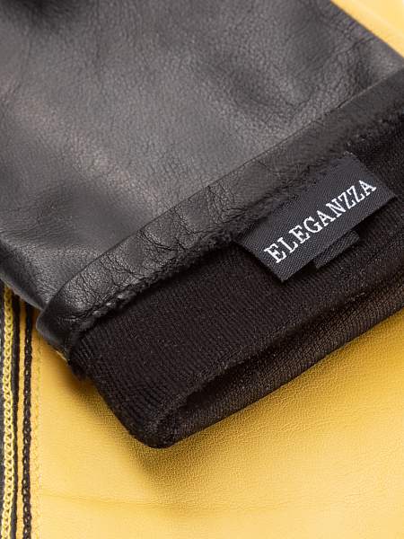 Перчатки женские ш/п F-IS0065 lemon/black Eleganzza, Артикул: F-IS0065-75_01-00033 фото №1