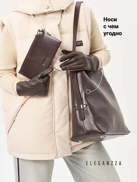 Перчатки женские 100% ш IS967 d.grey/plum Eleganzza, Артикул: IS967-7_01-000307 фото №1