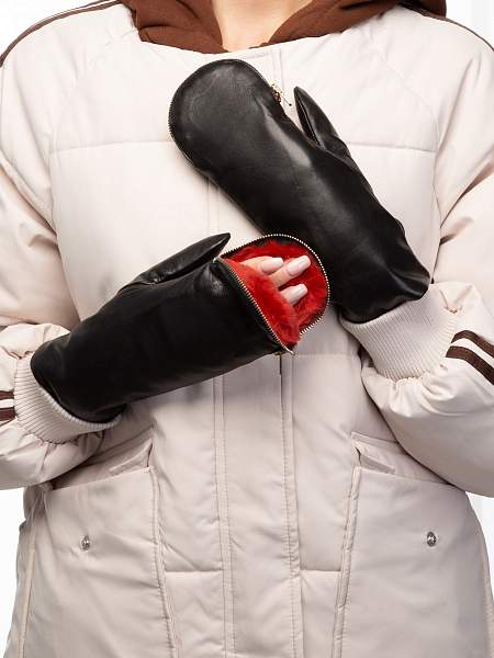 Рукавицы женские н/м крол IS129 black Eleganzza, Артикул: IS129-75_01-00028 фото №1