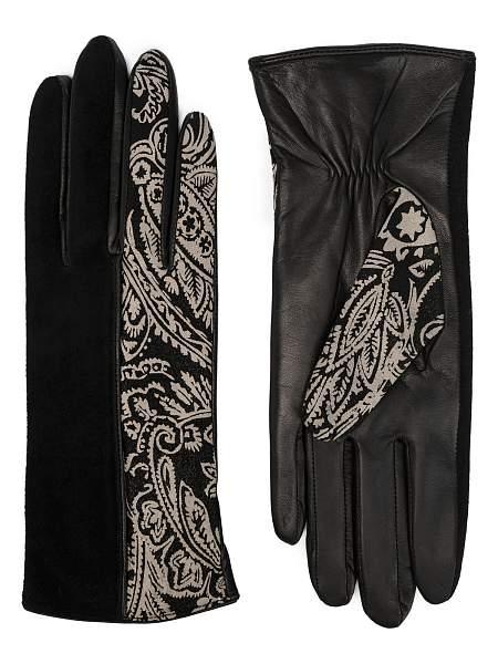 Перчатки женские ш+каш. IS00159 black/l.taupe Eleganzza, Артикул: IS00159-7_01-000521 фото №1