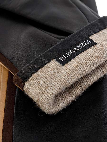 Перчатки женские ш+каш. IS01091 black/sand Eleganzza, Артикул: IS01091-75_01-00040 фото №1