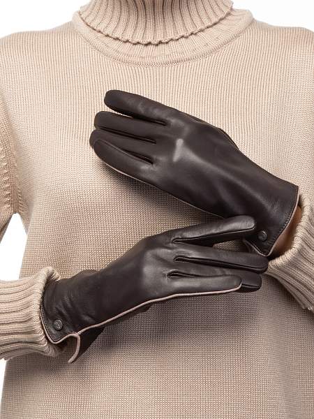 Перчатки жен п/ш LB-0209 black/d.violet Labbra, Артикул: LB-0209-75_01-00040 фото №1