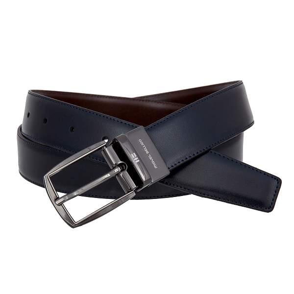 Ремень двухсторонний коричневый-синий Miguel Bellido 430/32 0211/09 navy blue/ Miguel Bellido, Артикул: 430/32 0211/09 navy blue/ фото №1