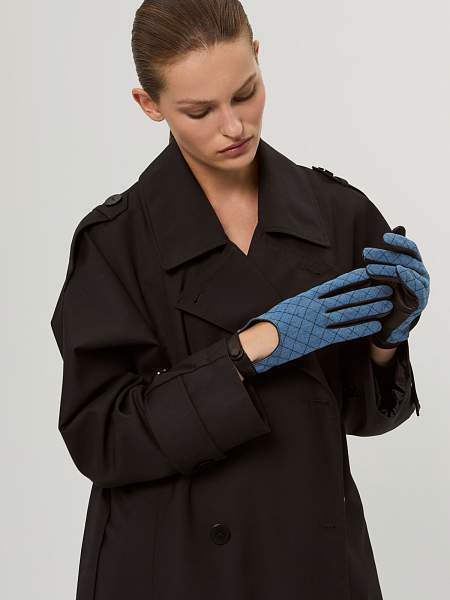 Перчатки женские ш/п IS01177 l.blue jeans/black Eleganzza, Артикул: IS01177-7_01-000540 фото №1
