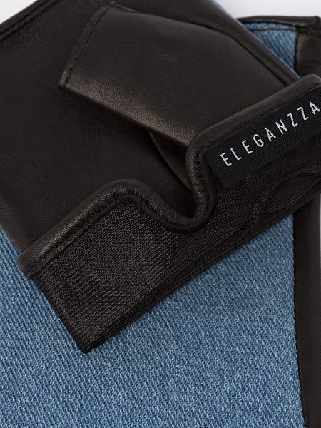 Перчатки женские ш/п 00400 l.blue jeans/black Eleganzza, Артикул: 00400-8_01-000540 фото №1