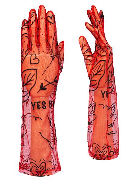 Перчатки женские б/п IS1011 red/black Eleganzza, Артикул: IS1011-7_01-000539 фото №1