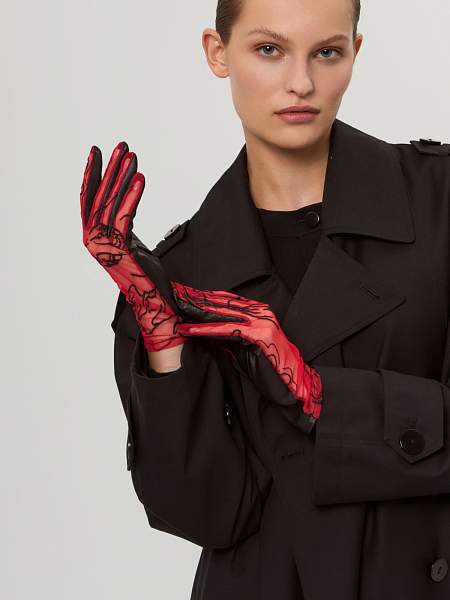 Перчатки женские б/п IS1012 red/black Eleganzza, Артикул: IS1012-7_01-000539 фото №1