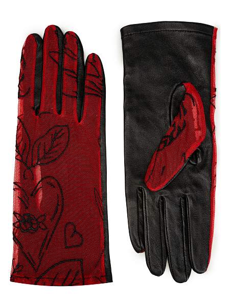 Перчатки женские б/п IS1012 red/black Eleganzza, Артикул: IS1012-8_01-000539 фото №1
