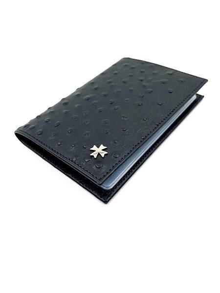 Обложка для паспорта Narvin Vasheron, Артикул: 9158-Ostrich Black фото №1