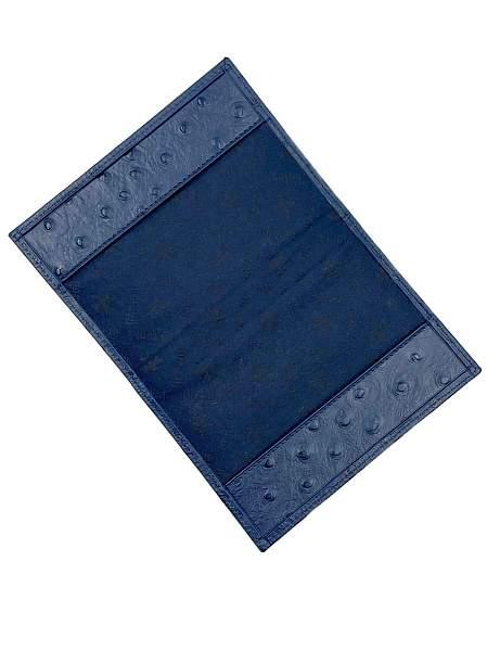 Обложка для паспорта Narvin Vasheron, Артикул: 9158-Ostrich D.Blue фото №1