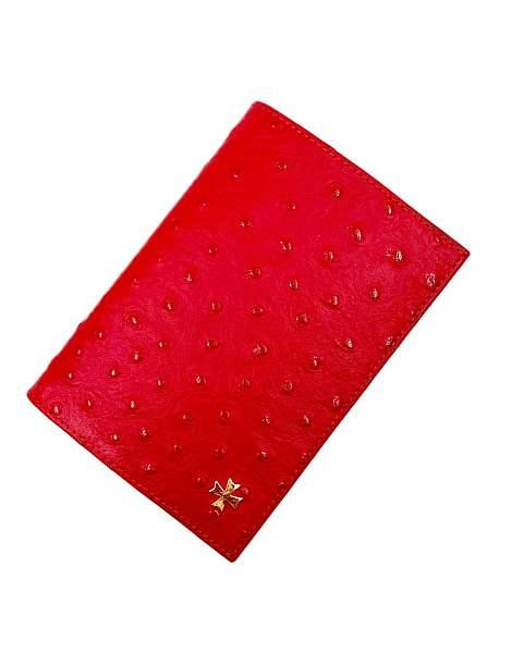 Обложка для паспорта Narvin Vasheron, Артикул: 9158-Ostrich Red фото №1