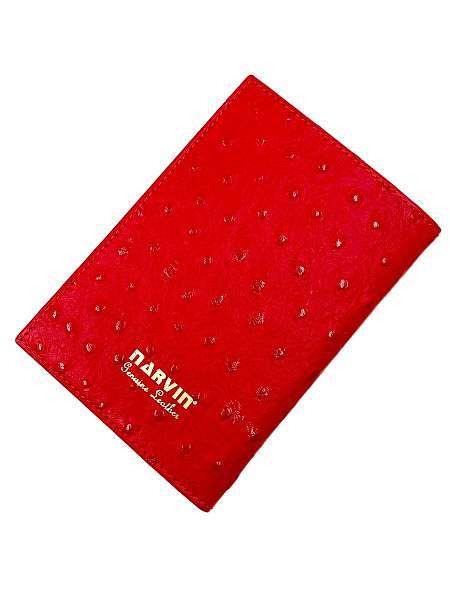 Обложка для паспорта Narvin Vasheron, Артикул: 9158-Ostrich Red фото №1