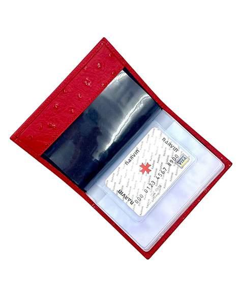 Обложка для паспорта Narvin Vasheron, Артикул: 9158-Ostrich Red фото №1