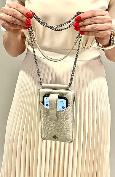 Сумочка для телефона Vasheron, Артикул: 9244-Croco Beige фото №1