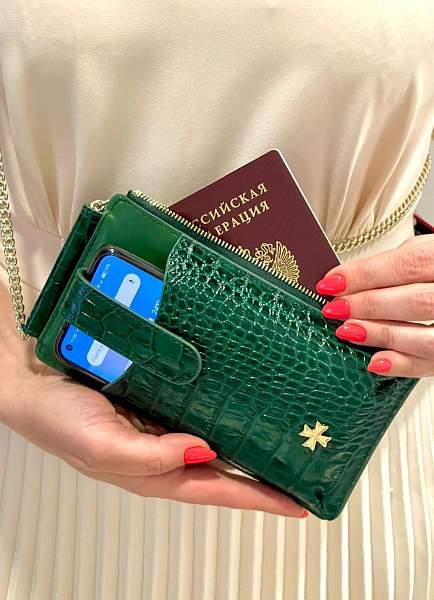 Сумочка для телефона Vasheron, Артикул: 9244-Croco Green фото №1