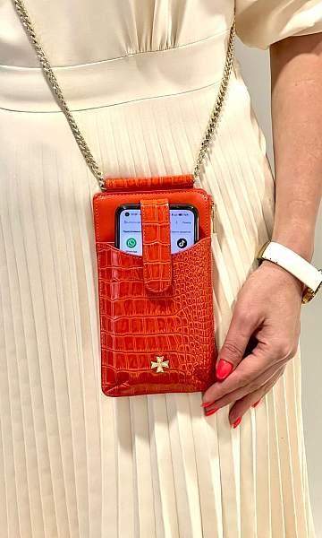 Сумочка для телефона Vasheron, Артикул: 9244-Croco Orange фото №1