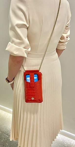 Сумочка для телефона Vasheron, Артикул: 9244-Croco Orange фото №1