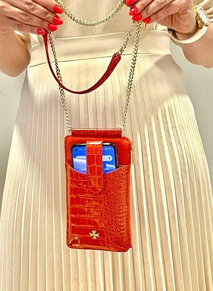 Сумочка для телефона Vasheron, Артикул: 9244-Croco Orange фото №1