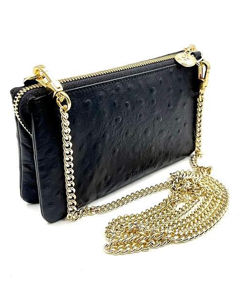 Клатч NARVIN Vasheron, Артикул: 9245-Ostrich Black фото №1