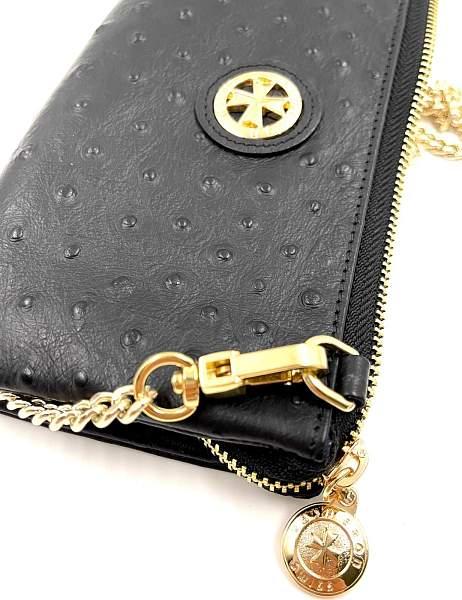 Клатч NARVIN Vasheron, Артикул: 9245-Ostrich Black фото №1