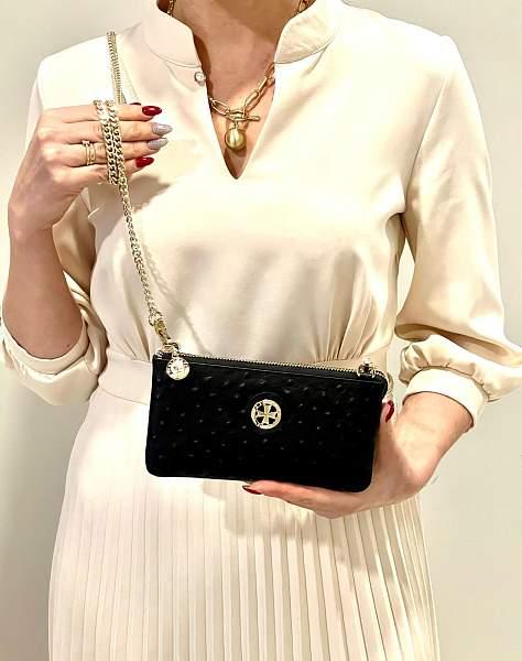 Клатч NARVIN Vasheron, Артикул: 9245-Ostrich Black фото №1