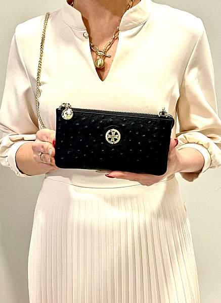 Клатч NARVIN Vasheron, Артикул: 9245-Ostrich Black фото №1