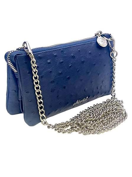 Клатч NARVIN Vasheron, Артикул: 9245-Ostrich D.Blue фото №1