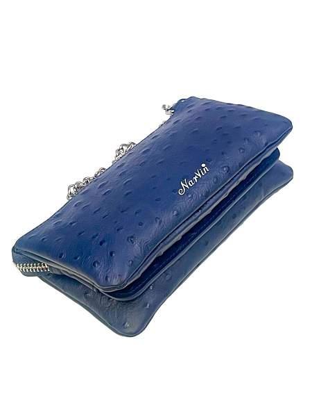 Клатч NARVIN Vasheron, Артикул: 9245-Ostrich D.Blue фото №1