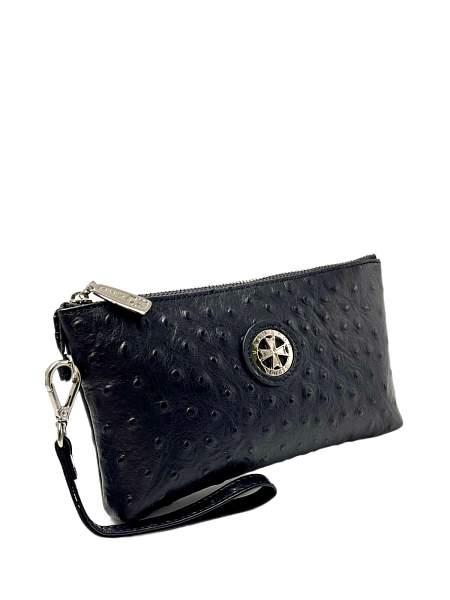 Клатч для телефона 9247-Ostrich Black Vasheron, Артикул: 9247-Ostrich Black фото №1