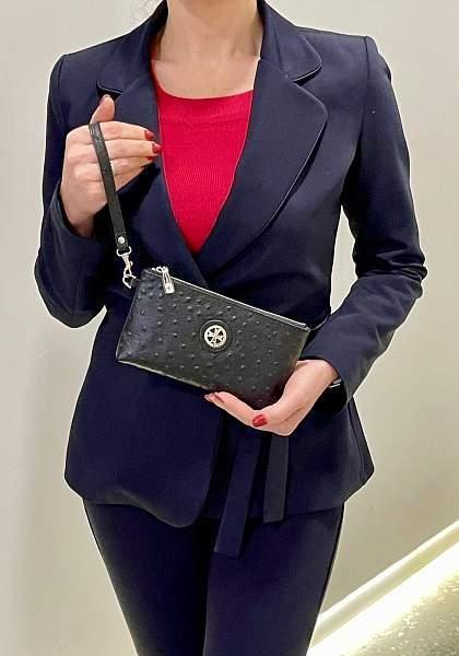 Клатч для телефона 9247-Ostrich Black Vasheron, Артикул: 9247-Ostrich Black фото №1