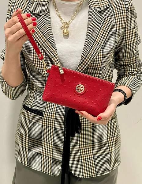 Сумочка для телефона 9247-Ostrich Red Vasheron, Артикул: 9247-Ostrich Red фото №1