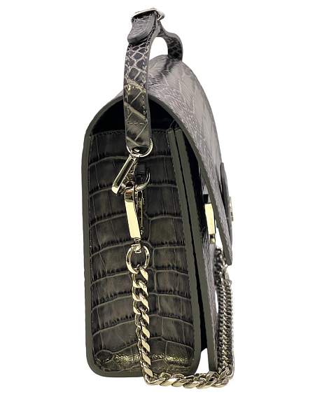 Сумка NARVIN из натуральной кожи на цепочке Vasheron, Артикул: 9811-N.Croco Grey фото №1