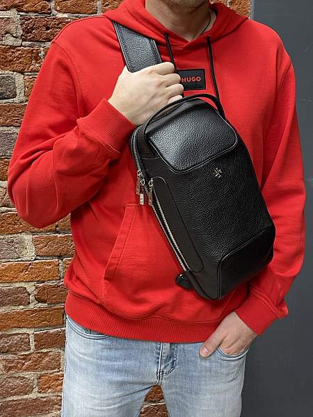 Сумка-рюкзак нагрудная NARVIN 9403-Polo Black Vasheron, Артикул: 9403-Polo Black фото №1