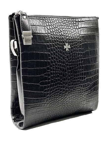 Мужская сумка NARVIN 9481-Aligro Black на плечо из натуральной кожи Vasheron, Артикул: 9481-Aligro Black фото №1