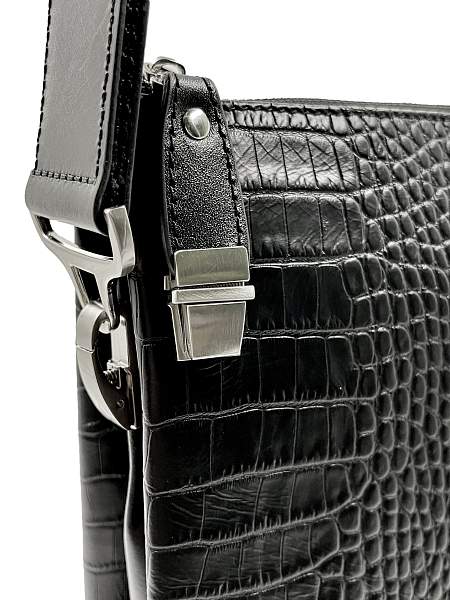 Мужская сумка NARVIN 9481-Aligro Black на плечо из натуральной кожи Vasheron, Артикул: 9481-Aligro Black фото №1