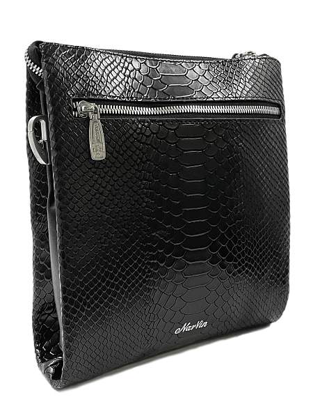 Мужская сумка NARVIN 9481-Anaconda Black на плечо из натуральной кожи Vasheron, Артикул: 9481-Anaconda Black фото №1