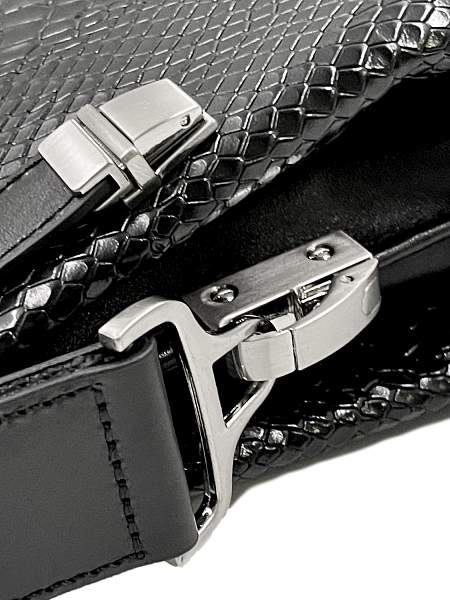 Мужская сумка NARVIN 9481-Anaconda Black на плечо из натуральной кожи Vasheron, Артикул: 9481-Anaconda Black фото №1