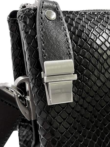 Мужская сумка NARVIN 9481-Anaconda Black на плечо из натуральной кожи Vasheron, Артикул: 9481-Anaconda Black фото №1