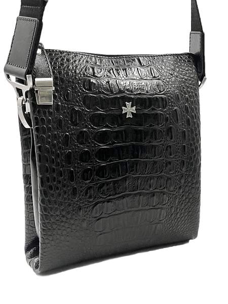 Мужская сумка NARVIN 9481-Bambino Black на плечо из натуральной кожи Vasheron, Артикул: 9481-Bambino Black фото №1