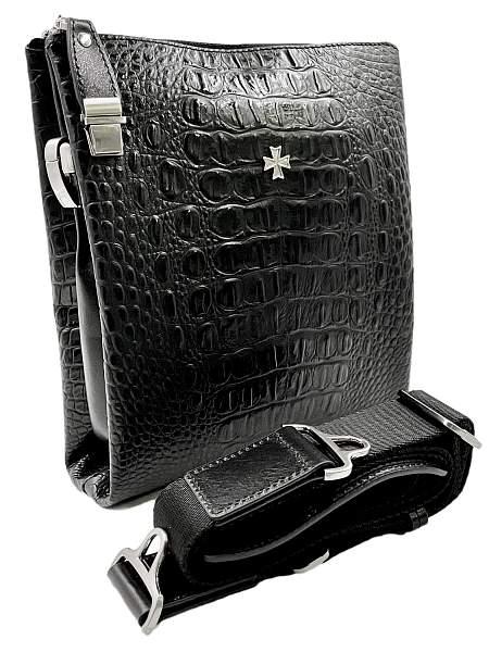 Мужская сумка NARVIN 9481-Bambino Black на плечо из натуральной кожи Vasheron, Артикул: 9481-Bambino Black фото №1