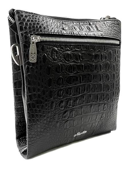 Мужская сумка NARVIN 9481-Bambino Black на плечо из натуральной кожи Vasheron, Артикул: 9481-Bambino Black фото №1