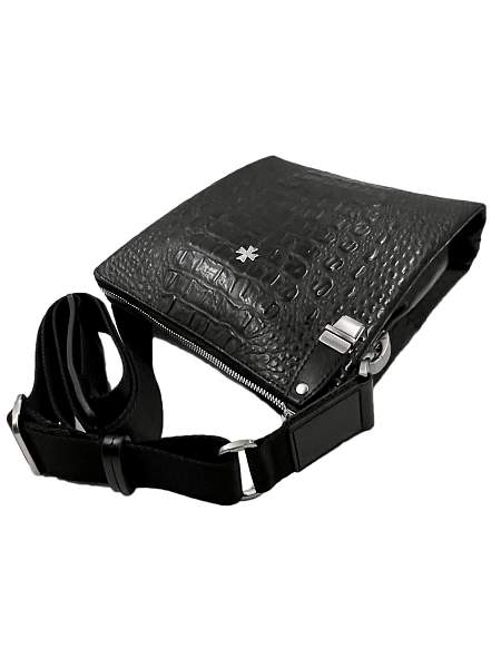 Мужская сумка NARVIN 9481-Bambino Black на плечо из натуральной кожи Vasheron, Артикул: 9481-Bambino Black фото №1