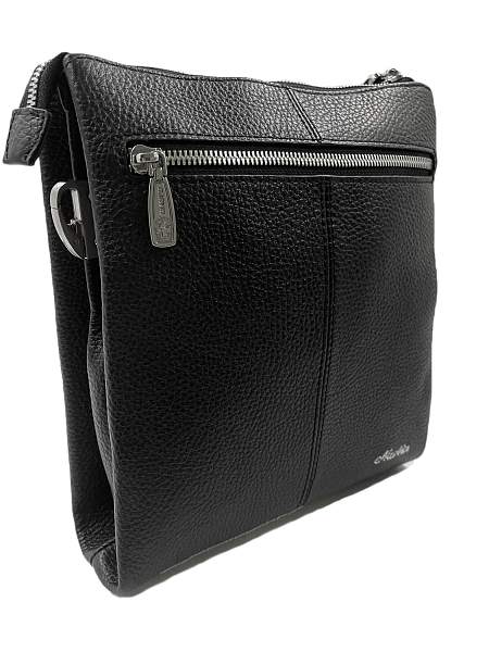 Мужская сумка NARVIN 9481-Polo Black на плечо из натуральной кожи Vasheron, Артикул: 9481-Polo Black фото №1