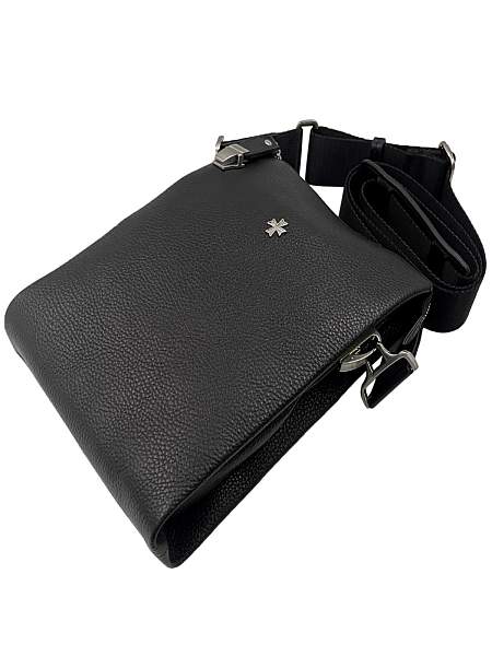 Мужская сумка NARVIN 9481-Polo Black на плечо из натуральной кожи Vasheron, Артикул: 9481-Polo Black фото №1