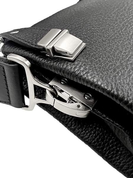 Мужская сумка NARVIN 9481-Polo Black на плечо из натуральной кожи Vasheron, Артикул: 9481-Polo Black фото №1