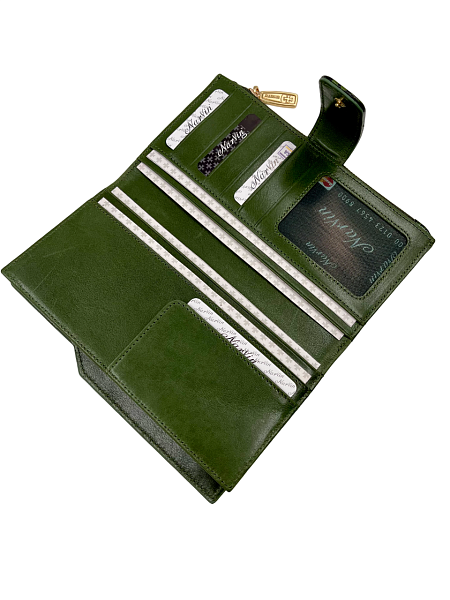 Кошелёк NARVIN из натуральной кожи большой 9686-Croco Green Vasheron, Артикул: 9686-Croco Green фото №1