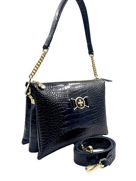 Сумка NARVIN из натуральной кожи 9813-N.Croco D.Blue Vasheron, Артикул: 9813-N.Croco D.Blue фото №1