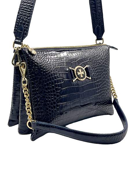 Сумка NARVIN из натуральной кожи 9813-N.Croco D.Blue Vasheron, Артикул: 9813-N.Croco D.Blue фото №1