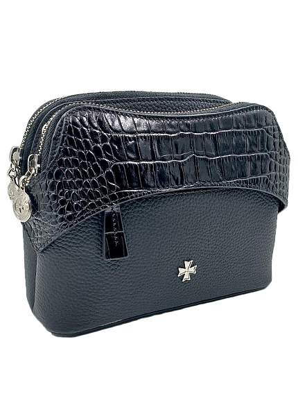 Сумка женская NARVIN 9814-Polo Black / Croco Vasheron, Артикул: 9814-Polo Black / Croco фото №1