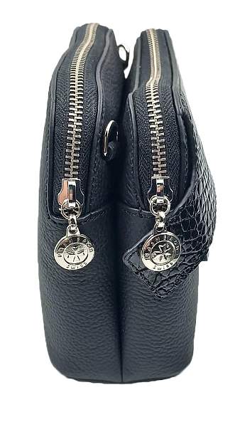 Сумка женская NARVIN 9814-Polo Black / Croco Vasheron, Артикул: 9814-Polo Black / Croco фото №1